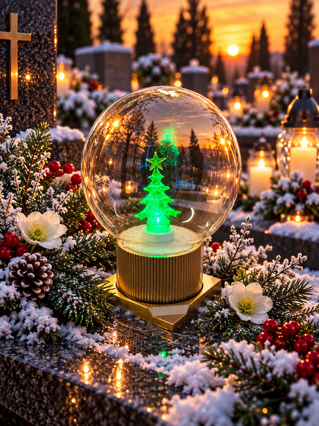 Kula z choinką LED